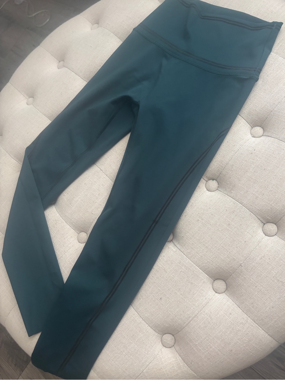 aerie High-Rise Deep Teal Seam Leggings